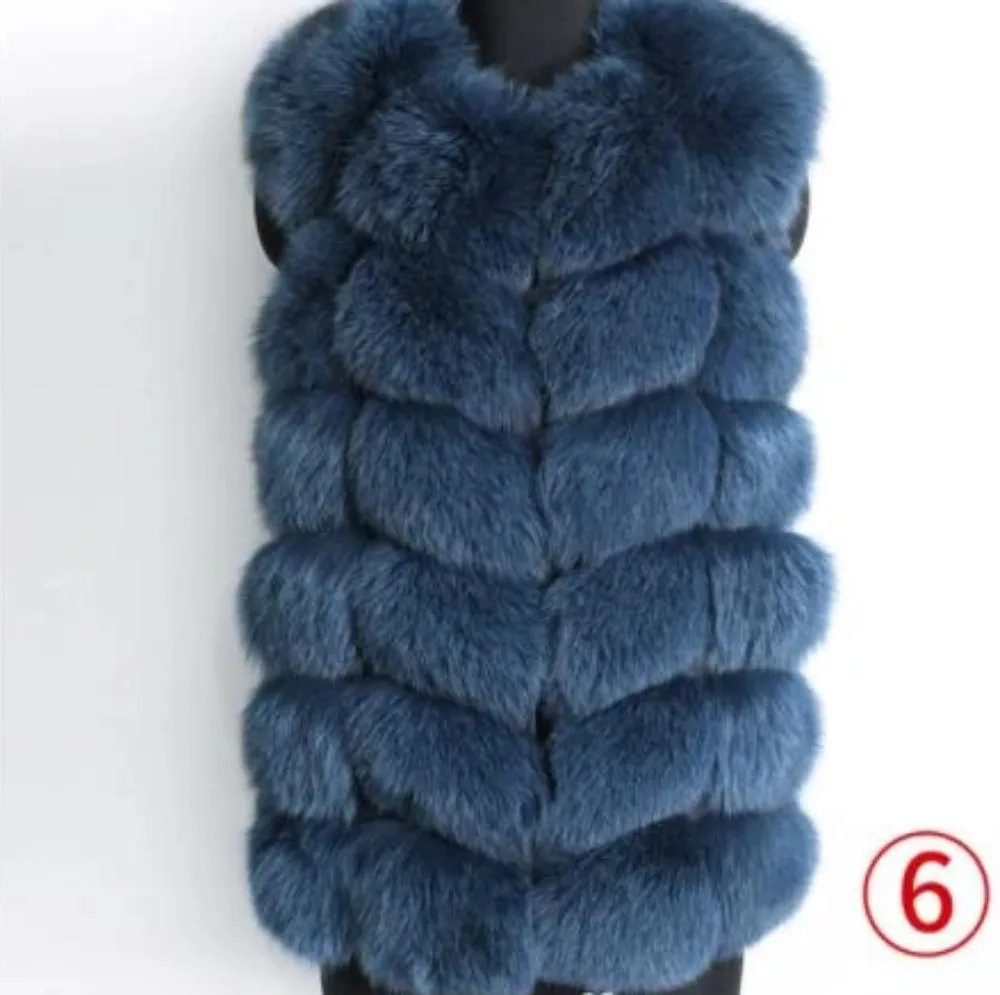 Women's Autumn/Winter Casual Real Fox O-Neck Short Vest