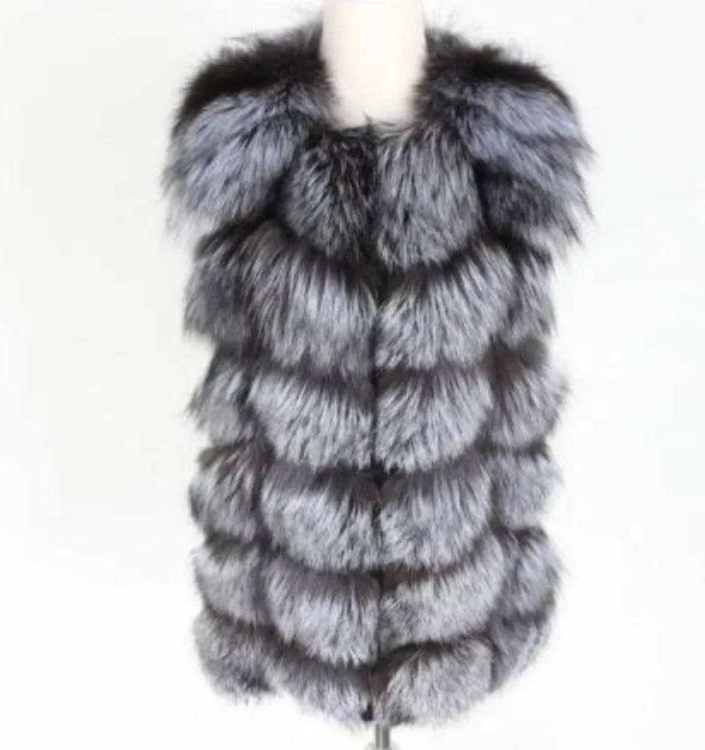 Women's Autumn/Winter Casual Real Fox O-Neck Short Vest