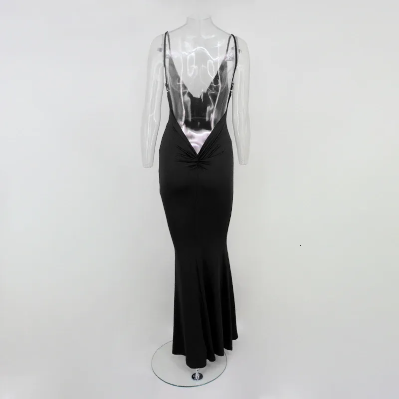 Women's Summer V-Neck Sheath Backless Long Dress