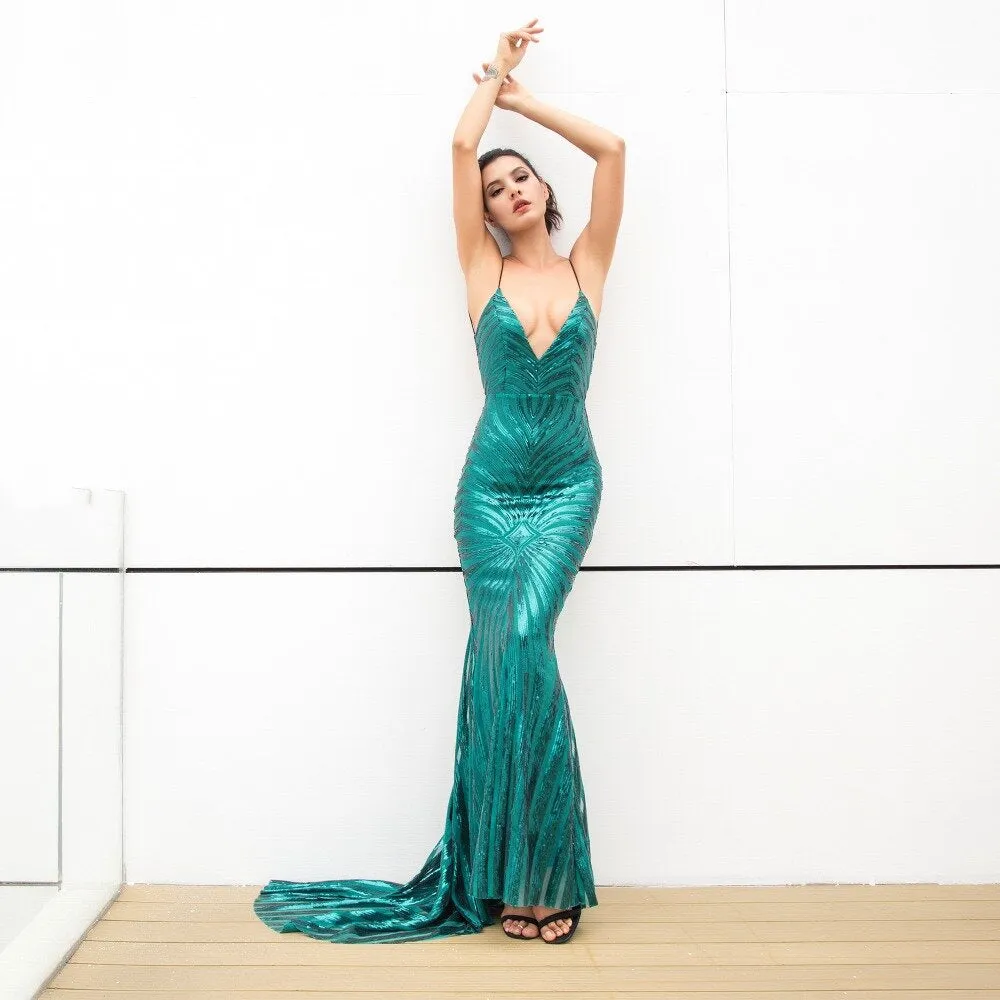 Women's V-Neck Long Dress