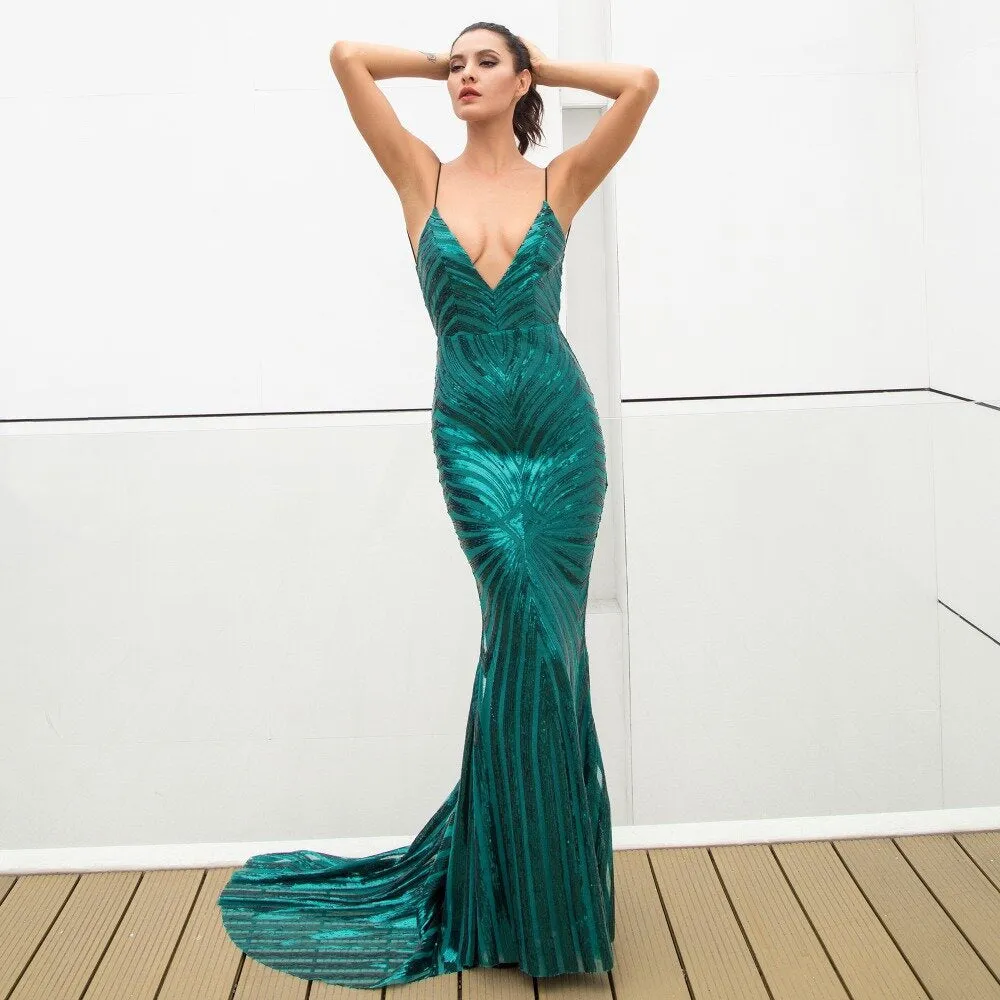 Women's V-Neck Long Dress
