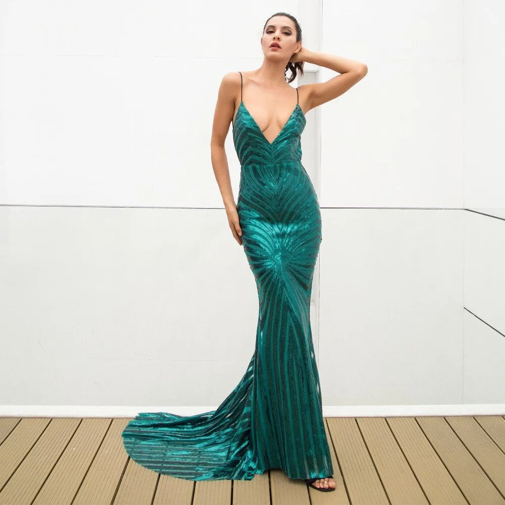 Women's V-Neck Long Dress