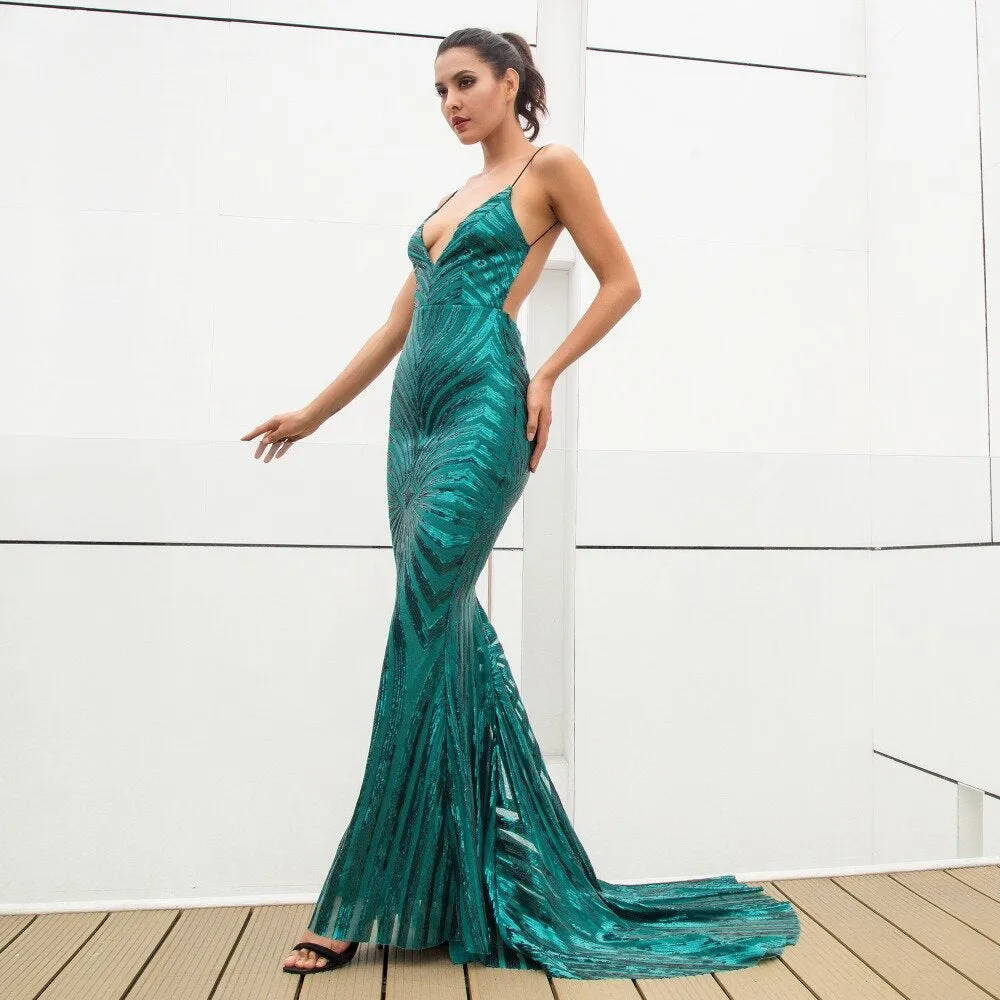 Women's V-Neck Long Dress