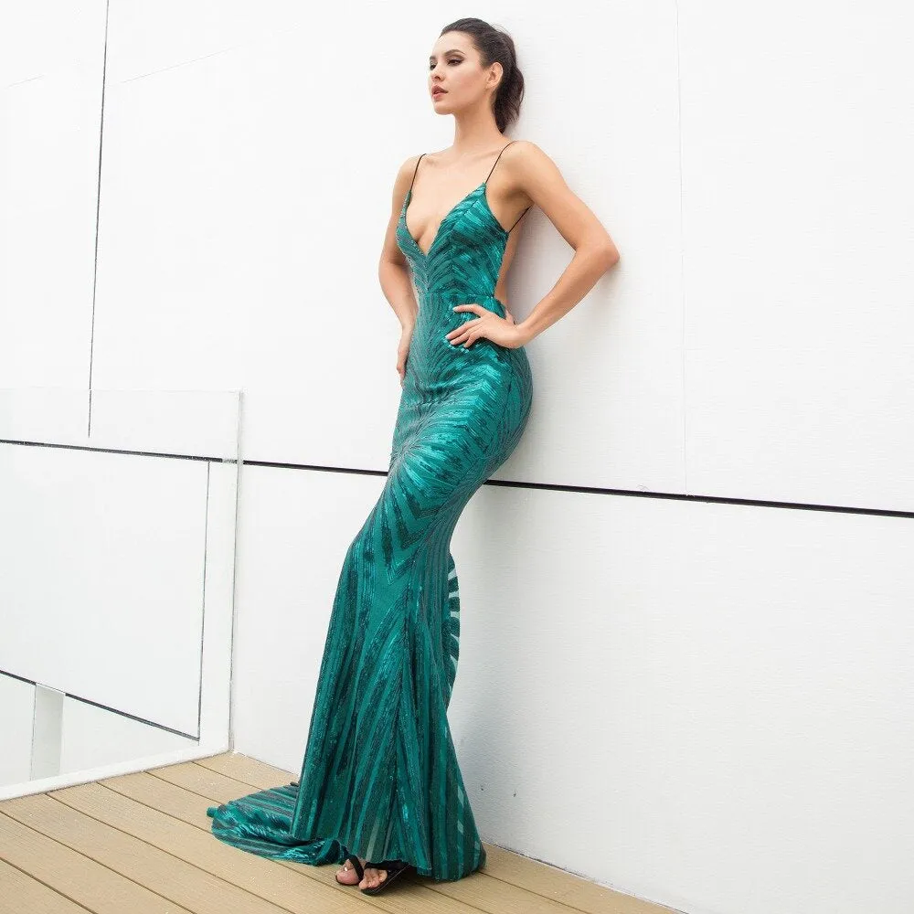 Women's V-Neck Long Dress