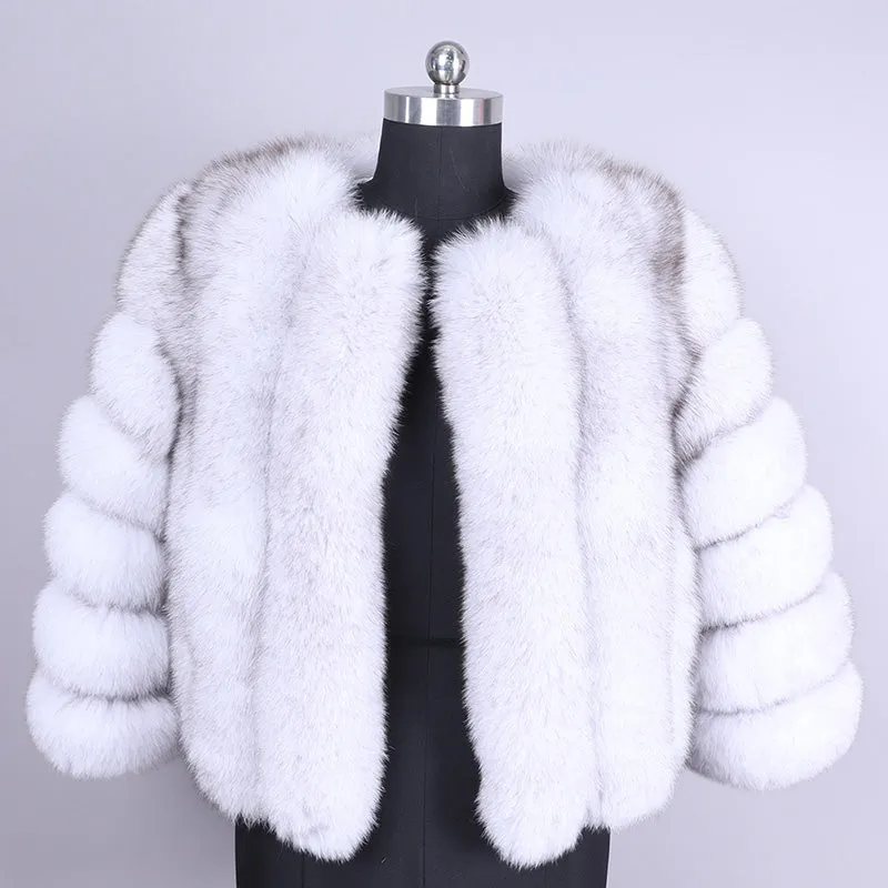 Women's Winter Casual Thick O-Neck Coat With Fox Fur