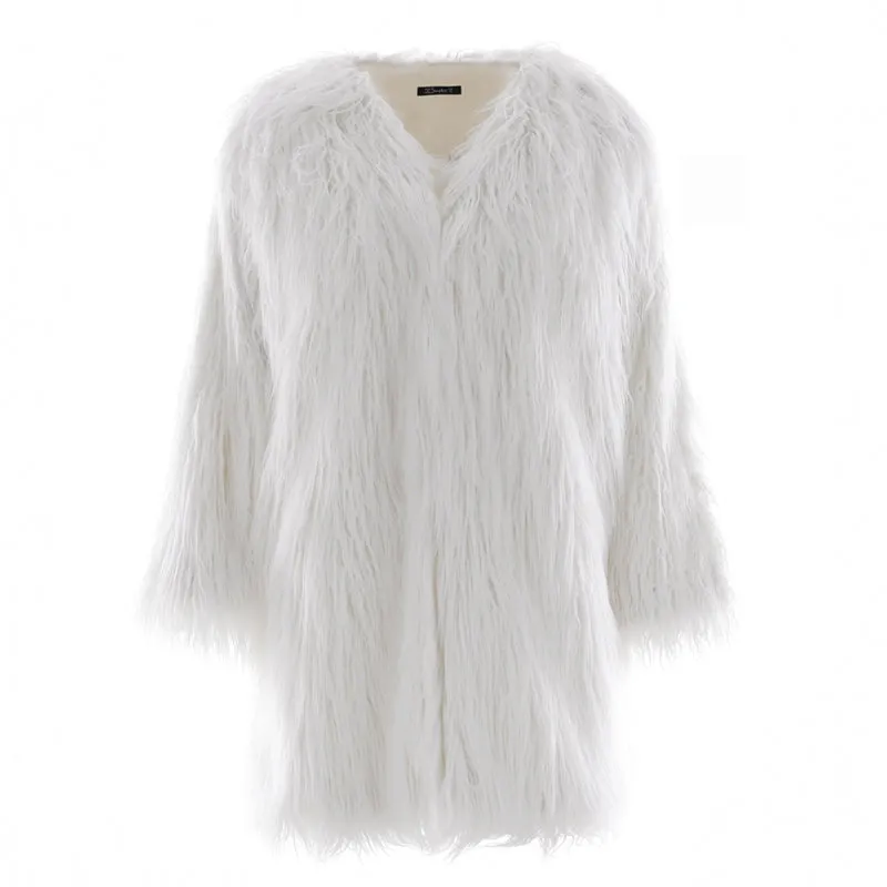 Women's Winter Fluffy Long Faux Fur Coat