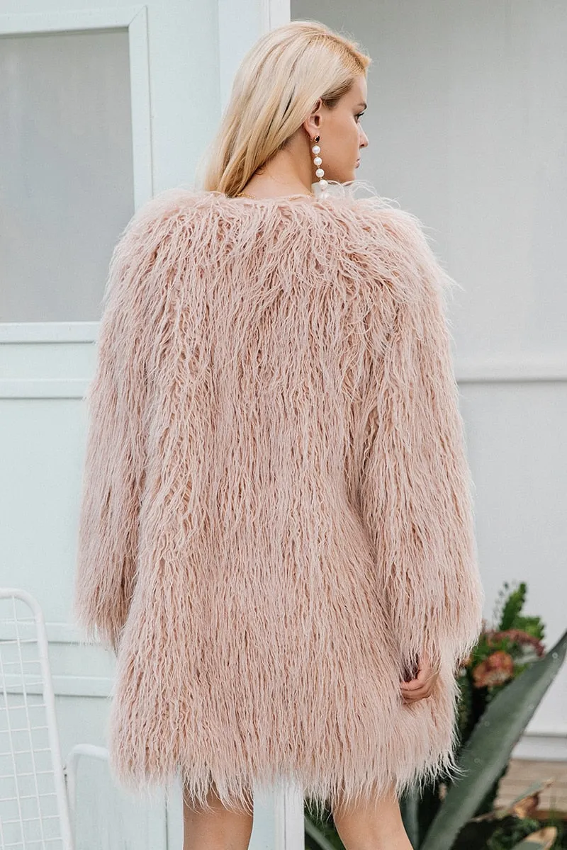 Women's Winter Fluffy Long Faux Fur Coat