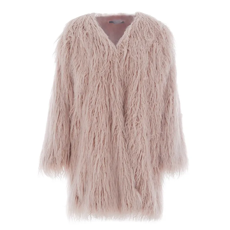 Women's Winter Fluffy Long Faux Fur Coat