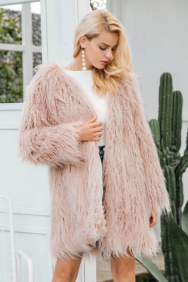 Women's Winter Fluffy Long Faux Fur Coat